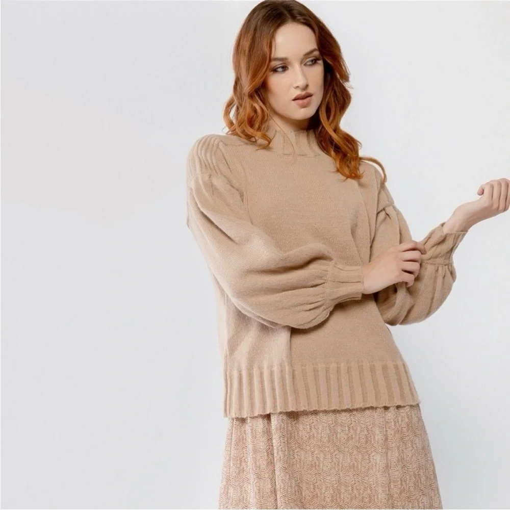 Cozy Knit balloon sleeve Sweater_8